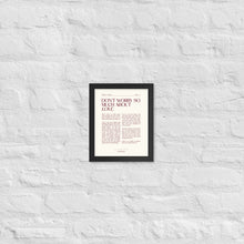Load image into Gallery viewer, Don't Worry So Much About Love Framed Print
