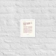 Load image into Gallery viewer, Don't Worry So Much About Love Framed Print
